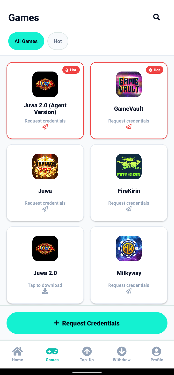 Games screen preview